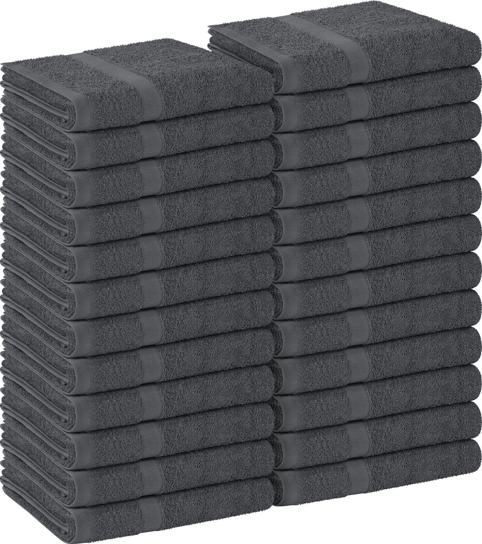 Utopia Towels front packaging showing grey 24-pack and benefits