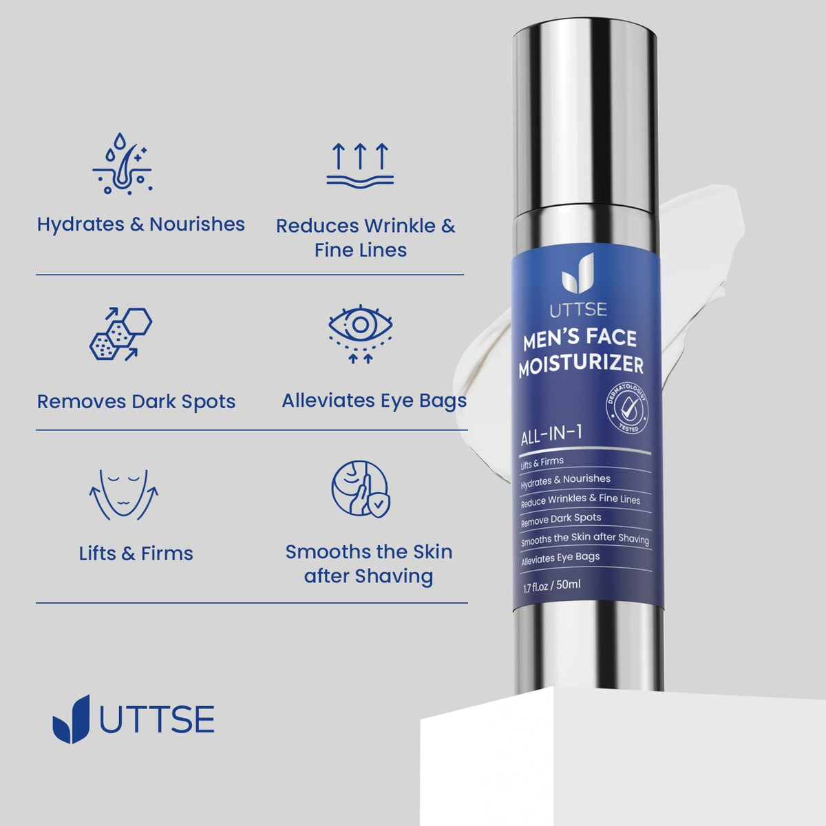 Uttse applied under-eye area reducing puffiness and brightening look