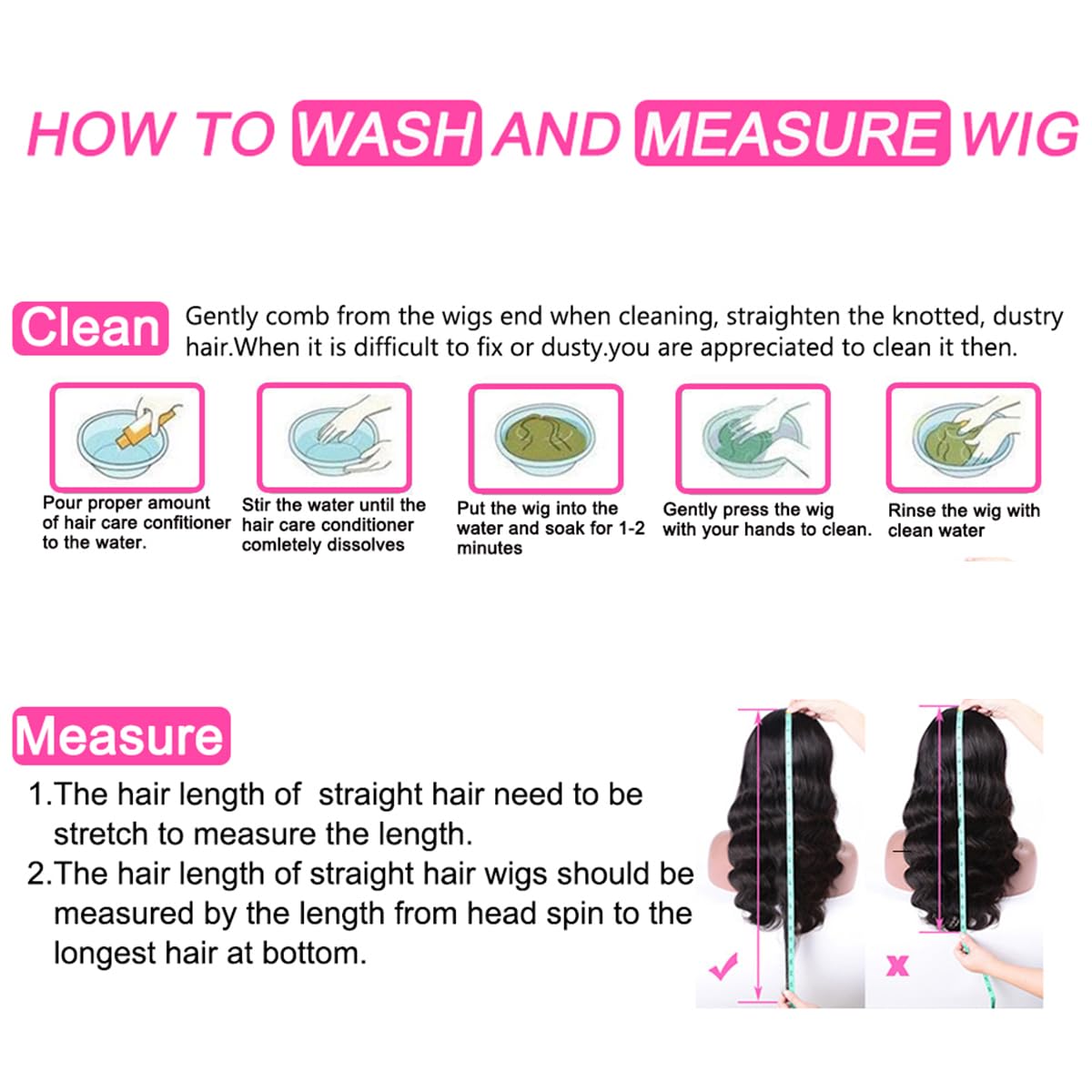 Uveous packaging and accessories illustrating how the wig arrives protected