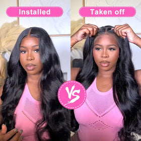 Uveous side profile with body wave demonstrating soft movement and volume