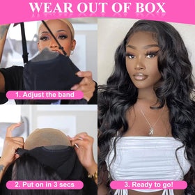 Uveous wig styled with casual outfit showing ready-to-wear convenience