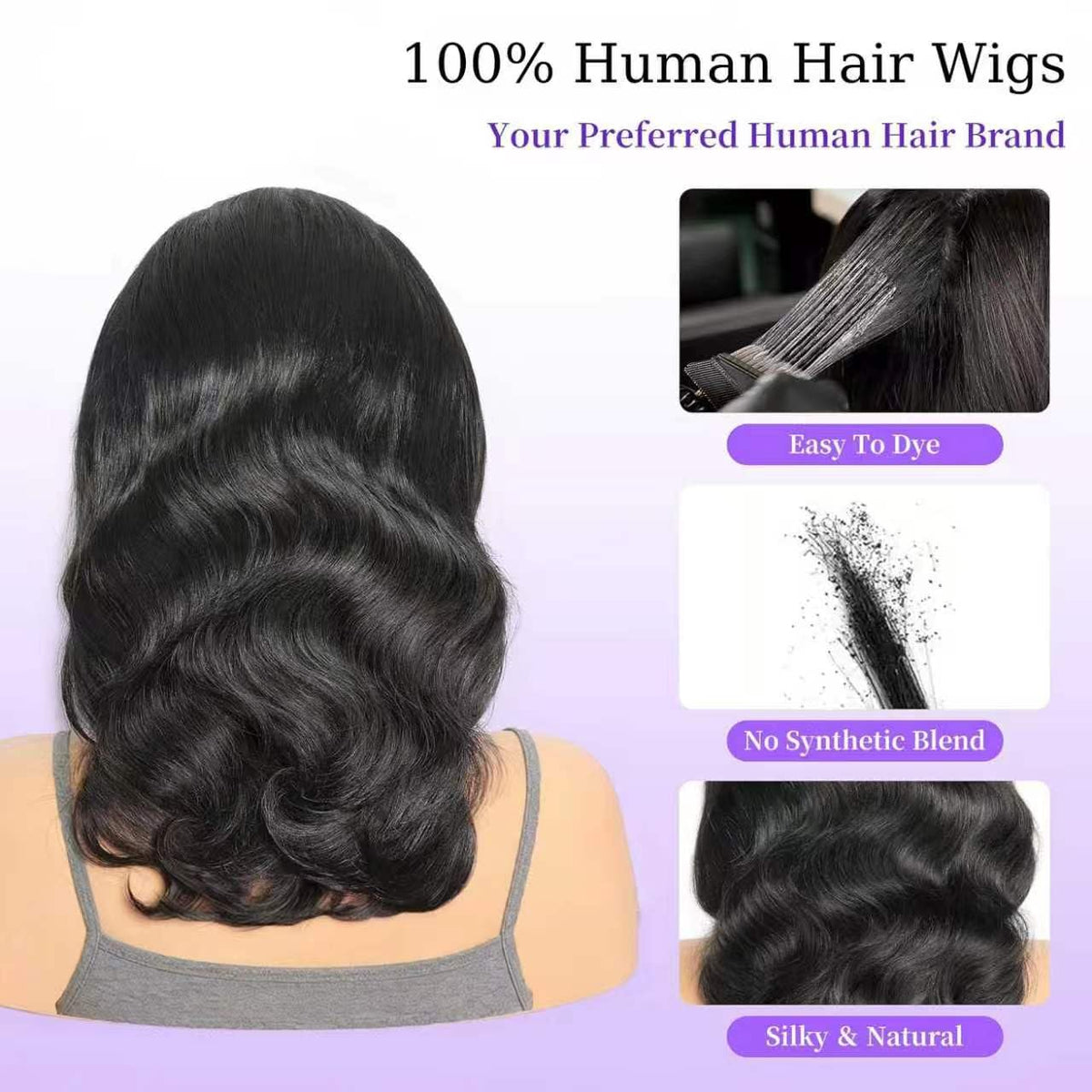 UVVUVV wig on mannequin showing 14-inch scale and true length