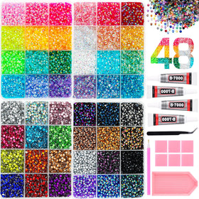 UWETIME front packaging showing complete rhinestone kit and tools for instant crafting