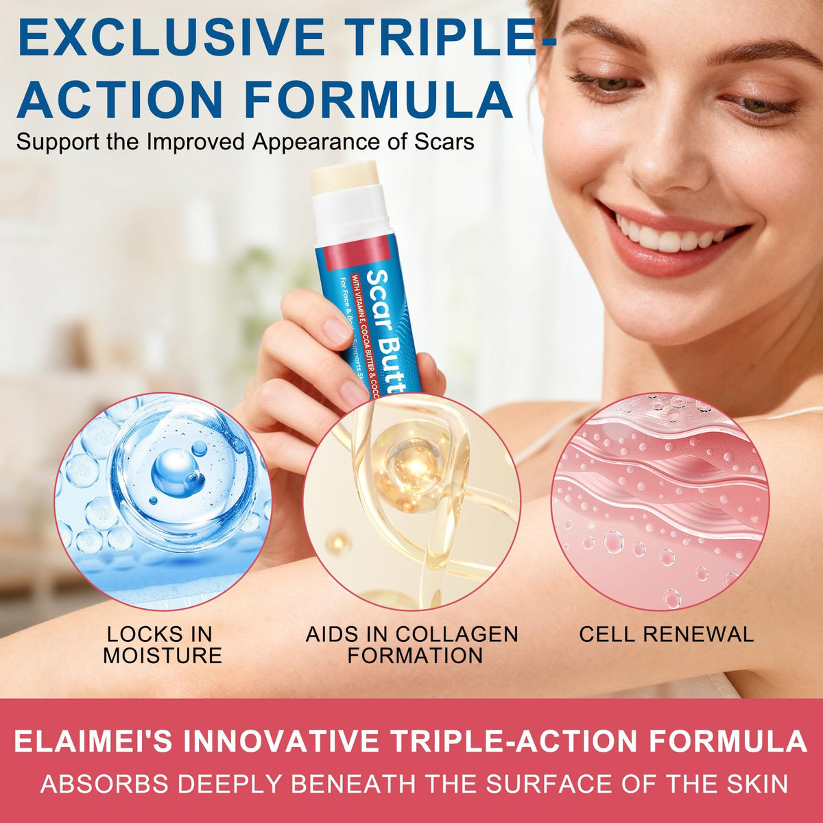 UXENPHXF stick being applied to hand demonstrating targeted moisturizing benefit