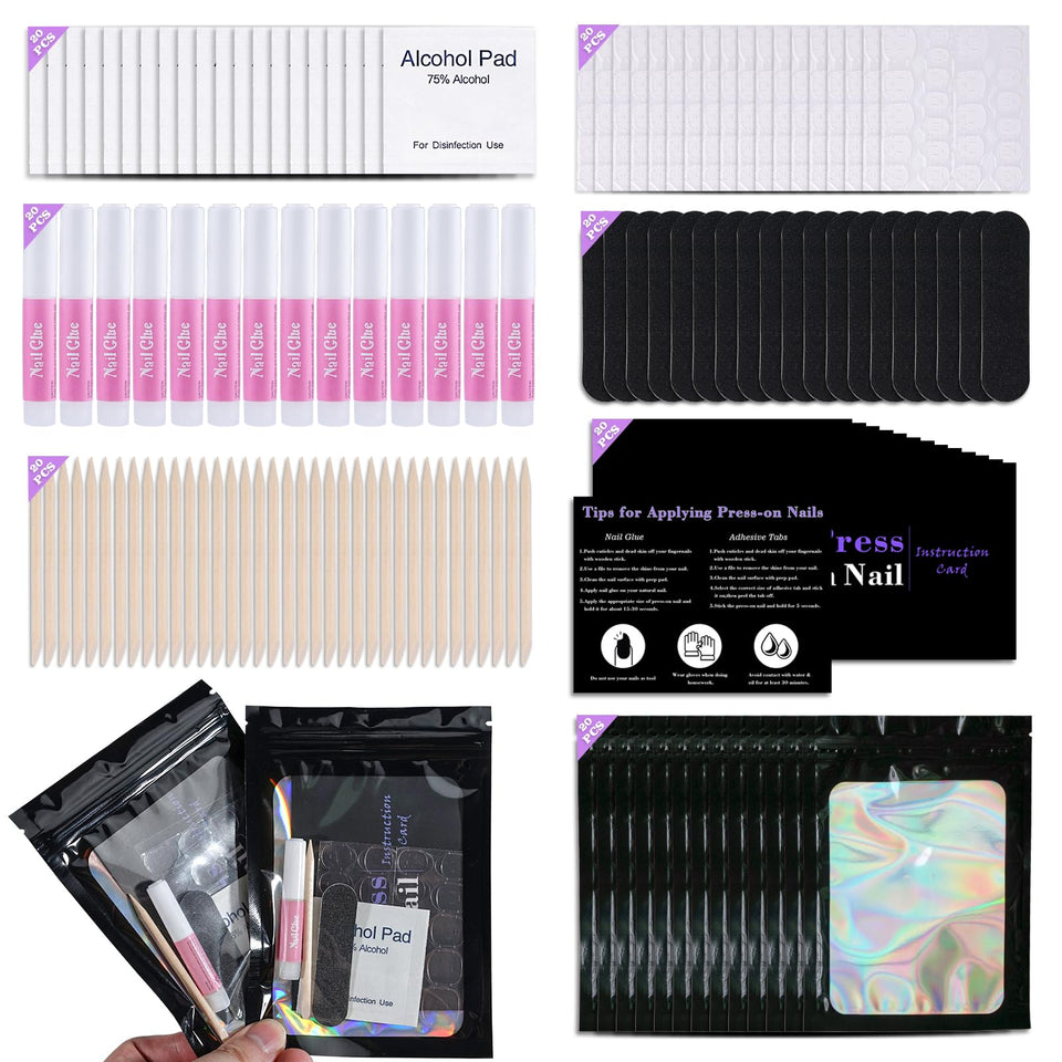 Uyolaxed front packaging showing all 20 disposable manicure sets benefits tidy presentation