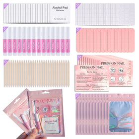 Uyolaxed front packaging showing 20-set press-on manicure kit, professional convenience