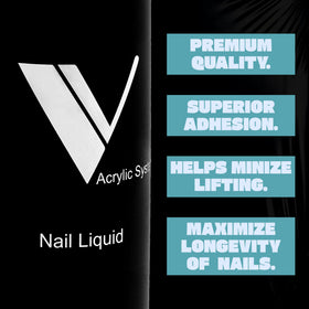 V Beauty Pure before and after acrylic set showing improved finish benefit