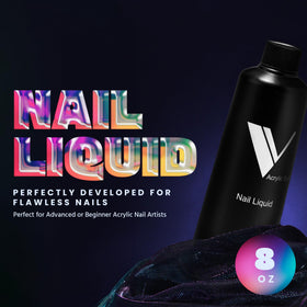 V Beauty Pure monomer pouring close-up showing smooth consistency benefit