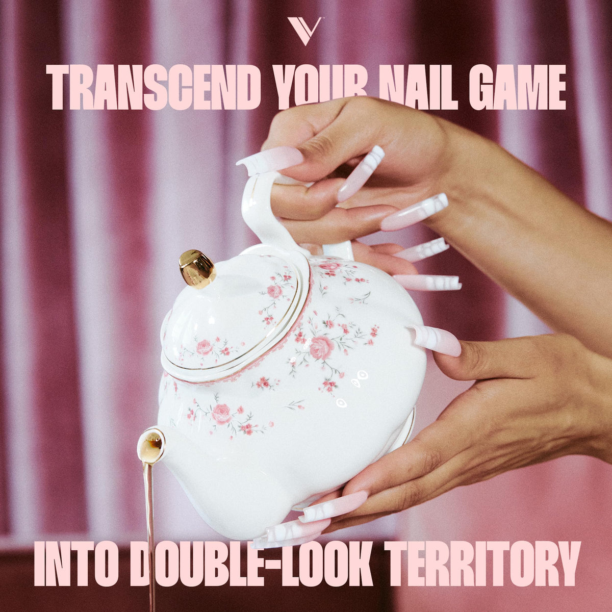 V Beauty Pure on vanity next to tools in a lifestyle scene inspiring salon-quality results