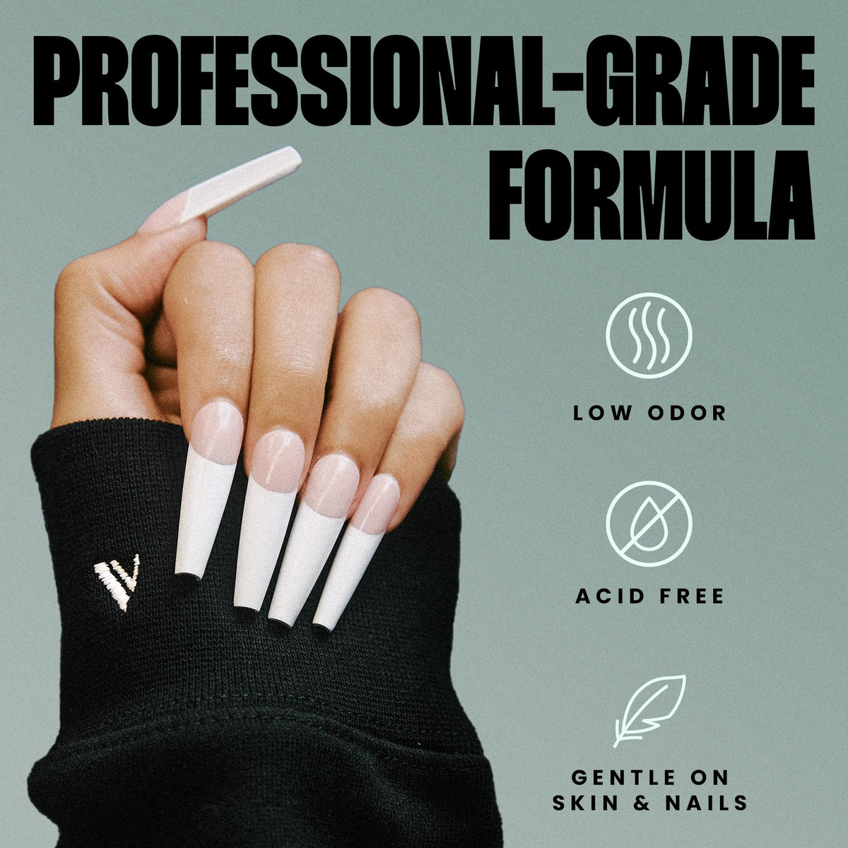V Beauty Pure applied on nail in salon improving adhesion and retention