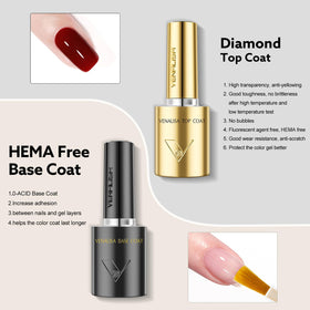 V VENALISA label closeup displaying product name and safe HEMA-free formula benefit