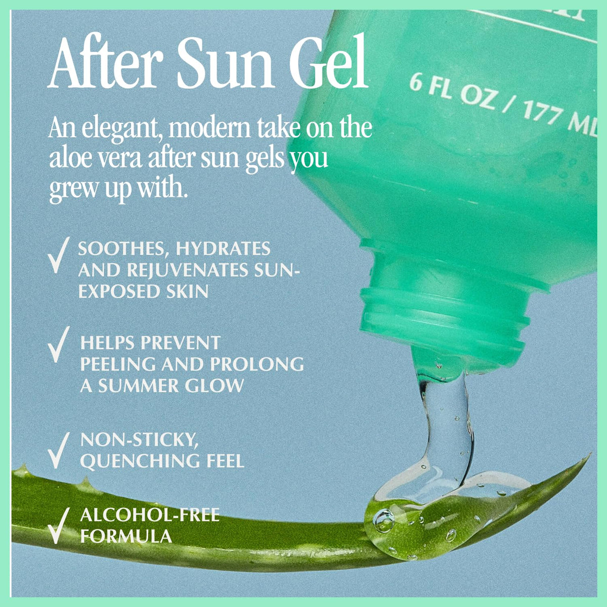 VACATION aloe gel texture close-up illustrating cooling hydration