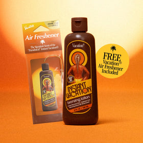 VACATION application on arm demonstrating buildable bronzing color and streak-free result