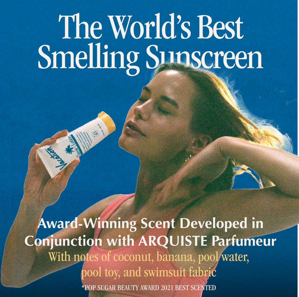 VACATION branded air freshener product conveying signature tropical scent benefit