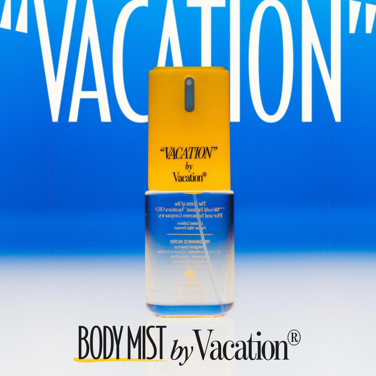 VACATION close-up of coconut imagery highlighting tropical scent benefit