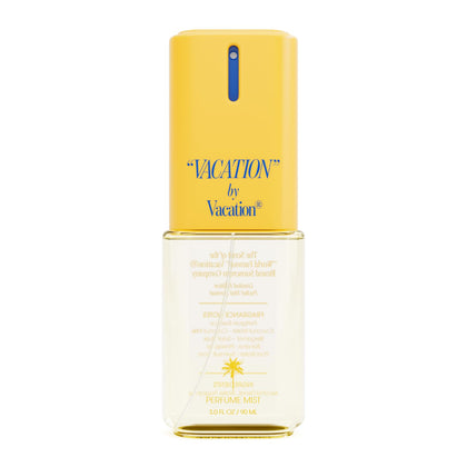 VACATION front bottle view showing clean packaging and travel size benefit