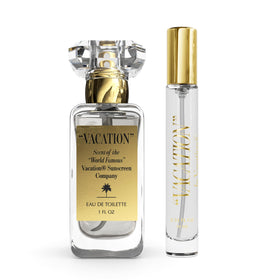 VACATION front packaging shows set and evokes sunny gifting benefit