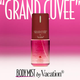 VACATION nozzle close-up highlighting fine mist spray and easy application