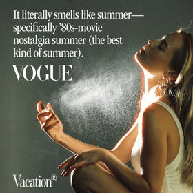 VACATION lifestyle beach scene shows summer mood and memory-evoking benefit