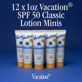 VACATION lotion texture close-up demonstrating quick-absorbing, non-greasy finish