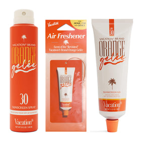VACATION front packaging showing full Orange Gelée bundle and value