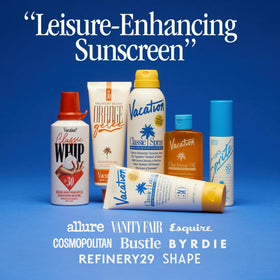 VACATION bundle staged on a beach towel evoking sun-ready lifestyle benefits