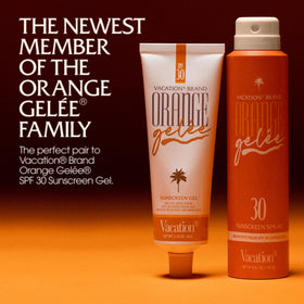 VACATION texture of the oil on skin showing hydrating glow and non-greasy absorption benefit