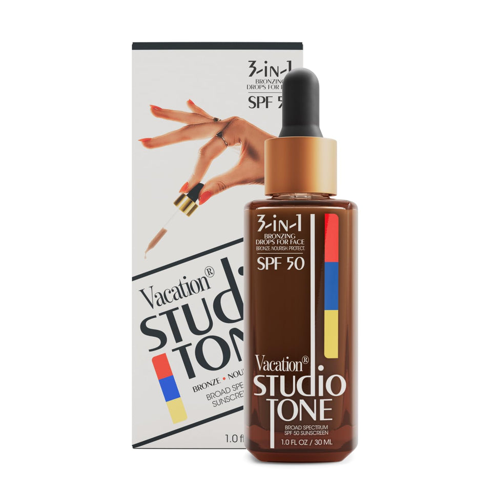 VACATION bottle front packaging showing label and SPF protection benefit