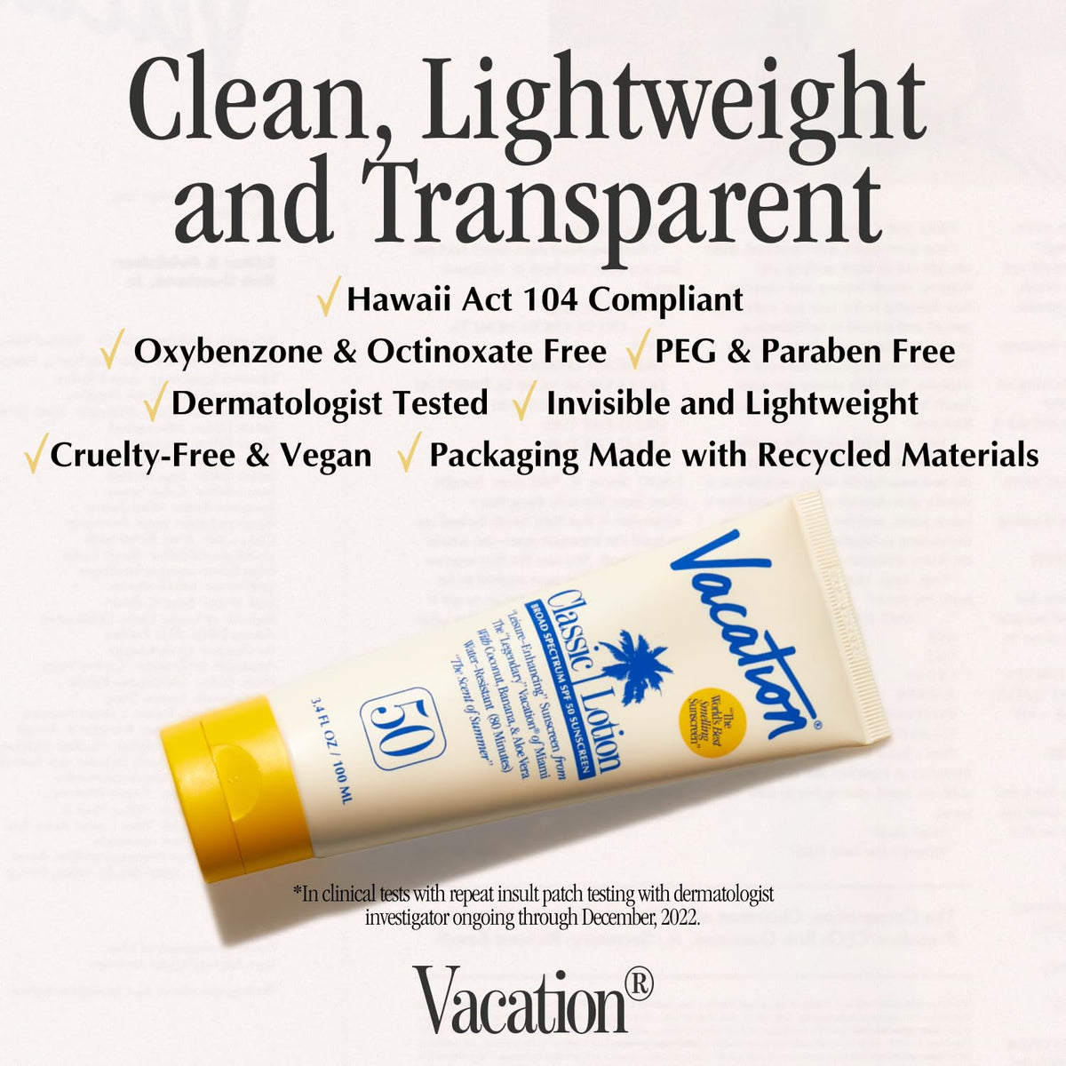 VACATION applying sunscreen on arm demonstrating invisible finish and coverage