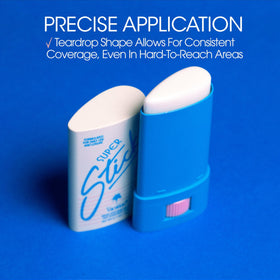 VACATION product label with ingredient callouts like hyaluronic acid benefit
