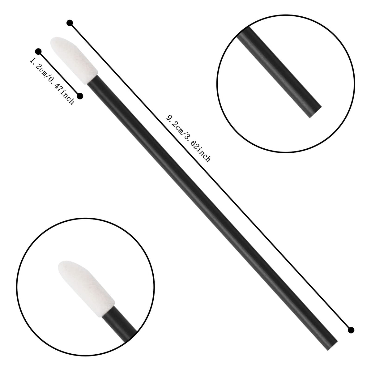 Vaincre flocked tip close-up demonstrating lint-free soft texture for smooth application