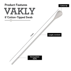 Vakly close-up of oversized 1/2 inch cotton tip highlighting absorbency