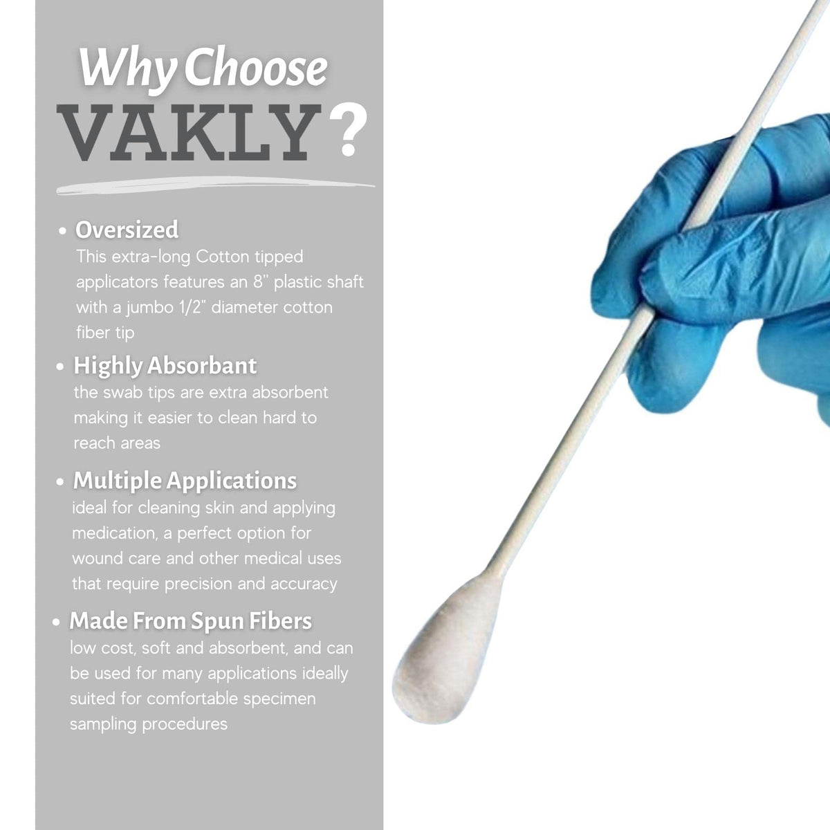 Vakly plastic shaft detail showing rigid 8-inch reach and durability