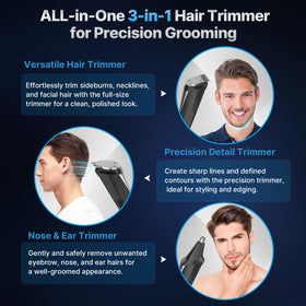 Valano nose and ear trimmer detail showing gentle removal of small facial hairs