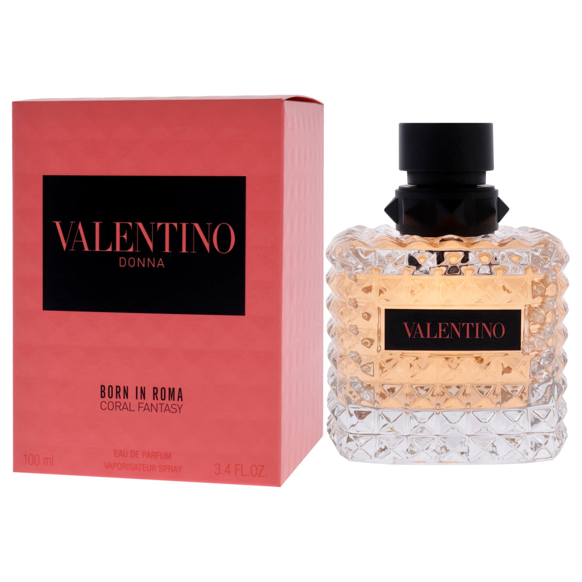 Valentino atomizer spraying mist to illustrate easy application and scent dispersion