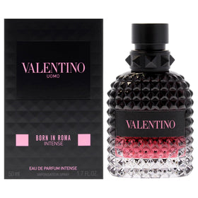 Valentino Born In Roma Intense front bottle showing elegant silhouette and brand prestige