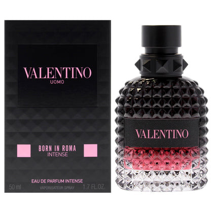 Valentino Born In Roma Intense front bottle showing elegant silhouette and brand prestige