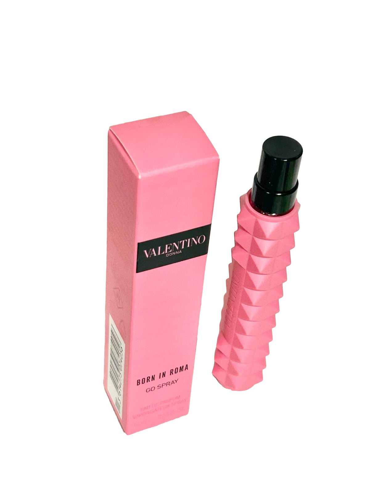 Valentino Donna Born In Roma bottle held in hand to show the 10 ml travel size and convenient portability