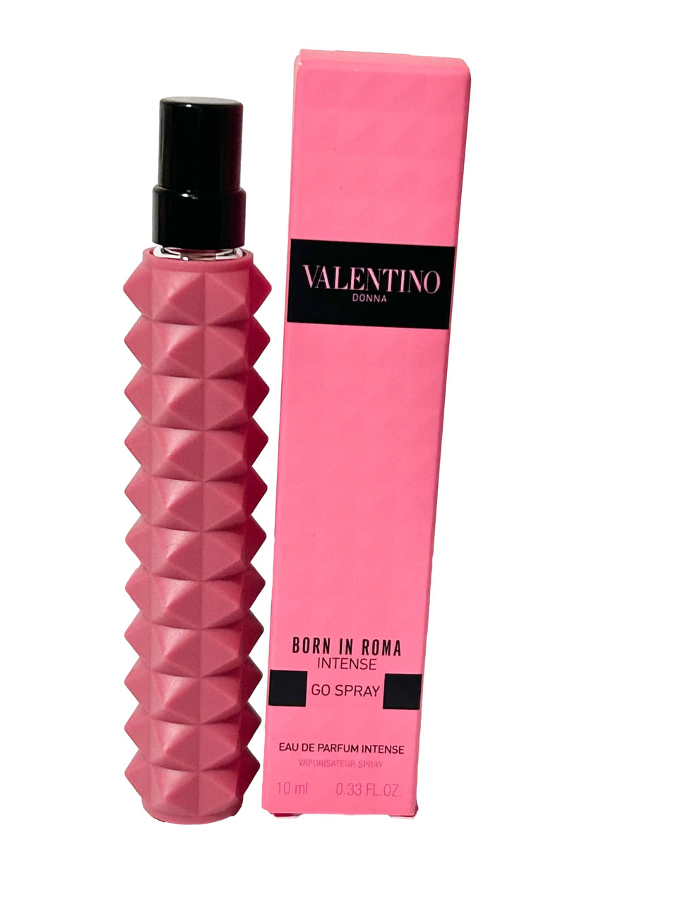 Valentino Donna Born in Roma Intense front bottle view showing elegant packaging and instant luxury