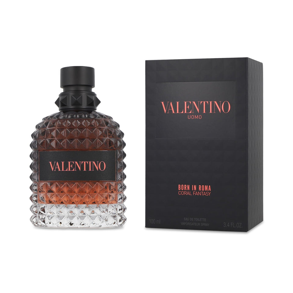 Valentino bottle front packaging showing brand and elegant design for confident presentation