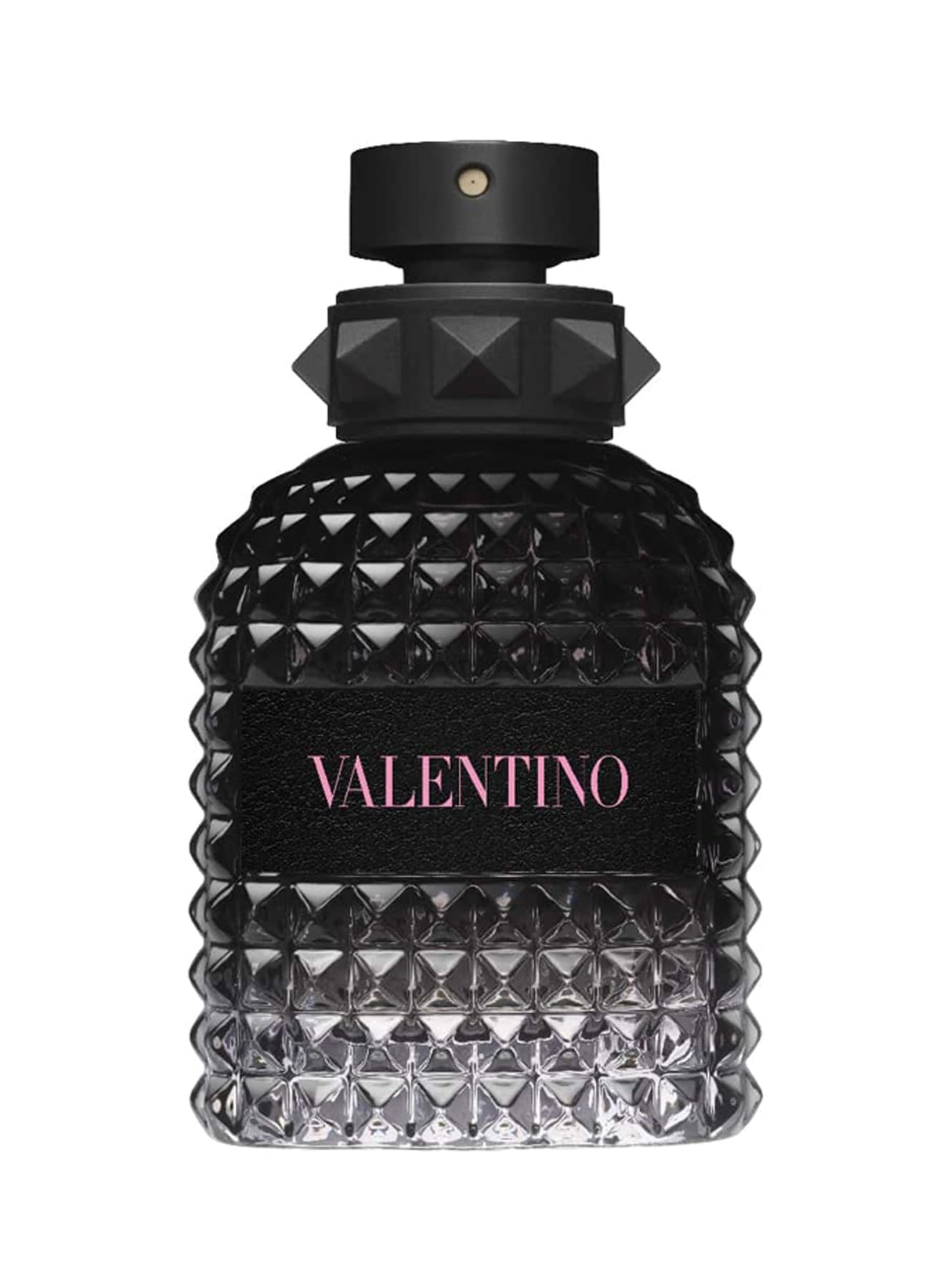 Valentino bottle close-up highlighting cap and glass clarity for premium impression