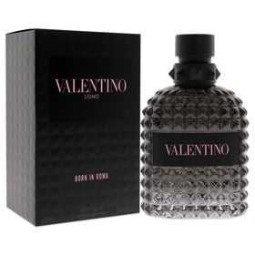 Valentino Uomo Born In Roma metal cap and logo detail conveying luxury and durable design