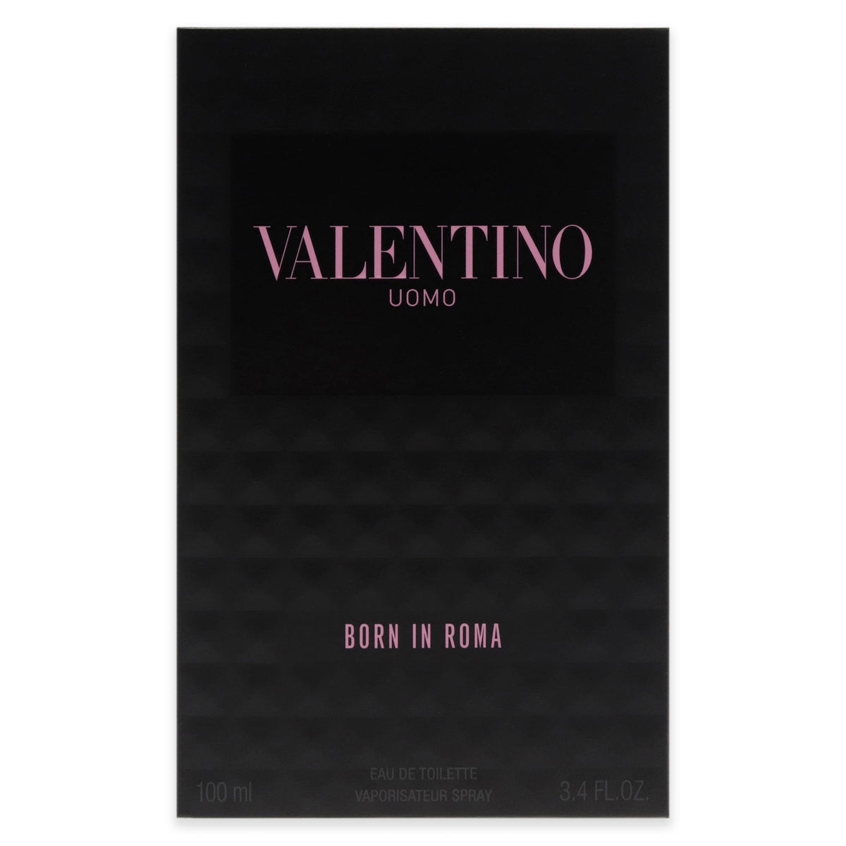 Valentino Uomo Born In Roma next to a ruler showing 3.4 oz scale for size clarity and value