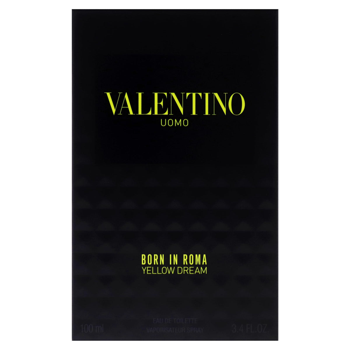 Valentino Uomo Yellow Dream bottle next to ruler showing 3.4 fl oz scale