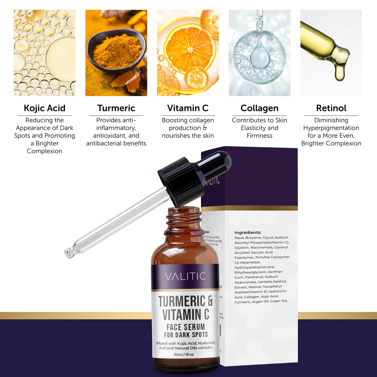 VALITIC dropper dispensing serum highlighting precise, mess-free application