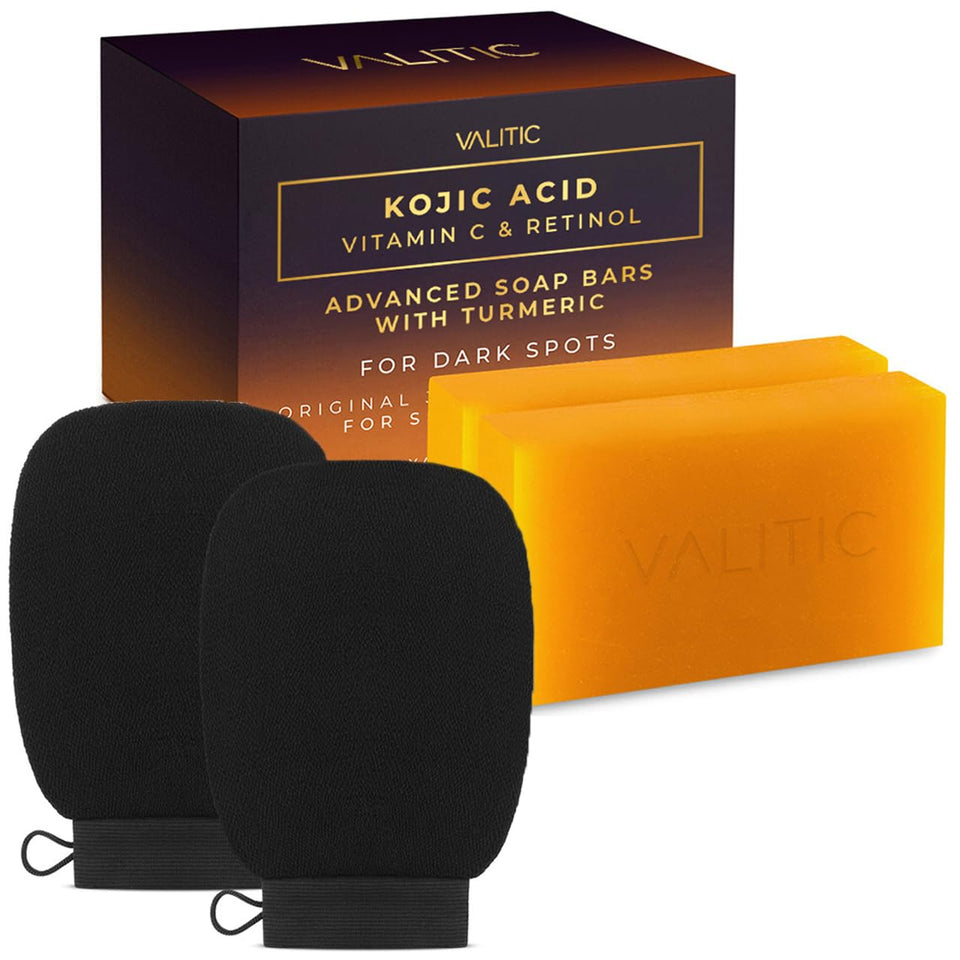 VALITIC front packaging showing soap bars and gloves for easy routine