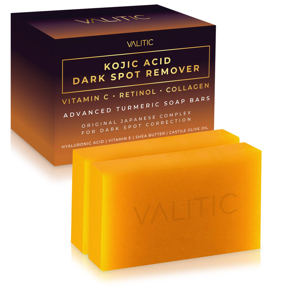 VALITIC front packaging shows two soap bars and benefits clear