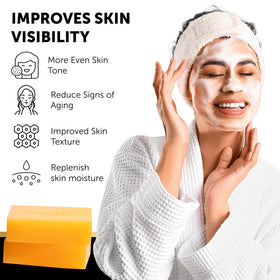 VALITIC soap held in hand to show size and daily-use practicality