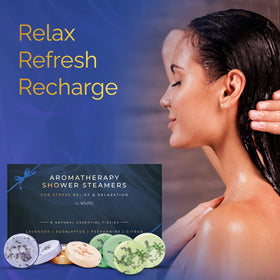 VALITIC steamer placed in shower releasing steam for a spa-like experience