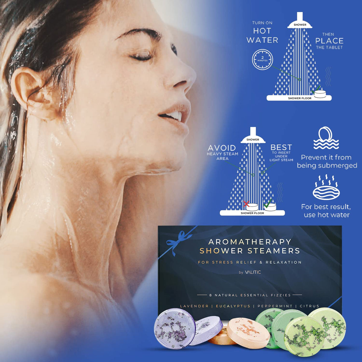 VALITIC peppermint tablet shown with mint leaves for invigorating boost